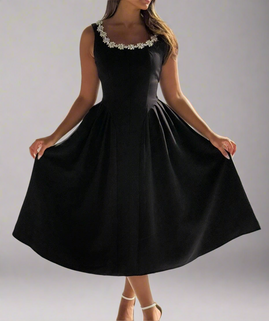 024-Aurora dress in black Fay the label