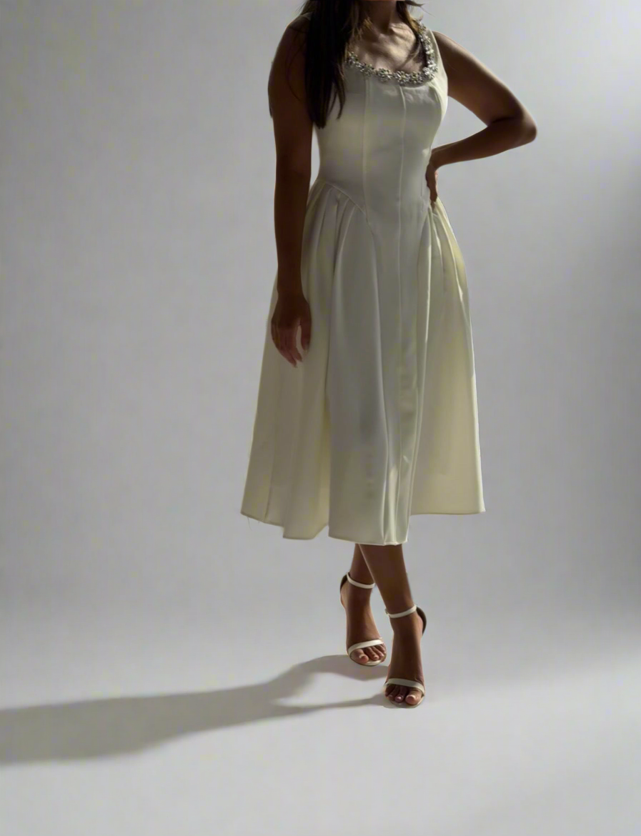 025-Aurora dress in white Fay the label