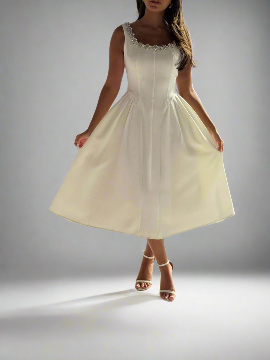 025-Aurora dress in white Fay the label