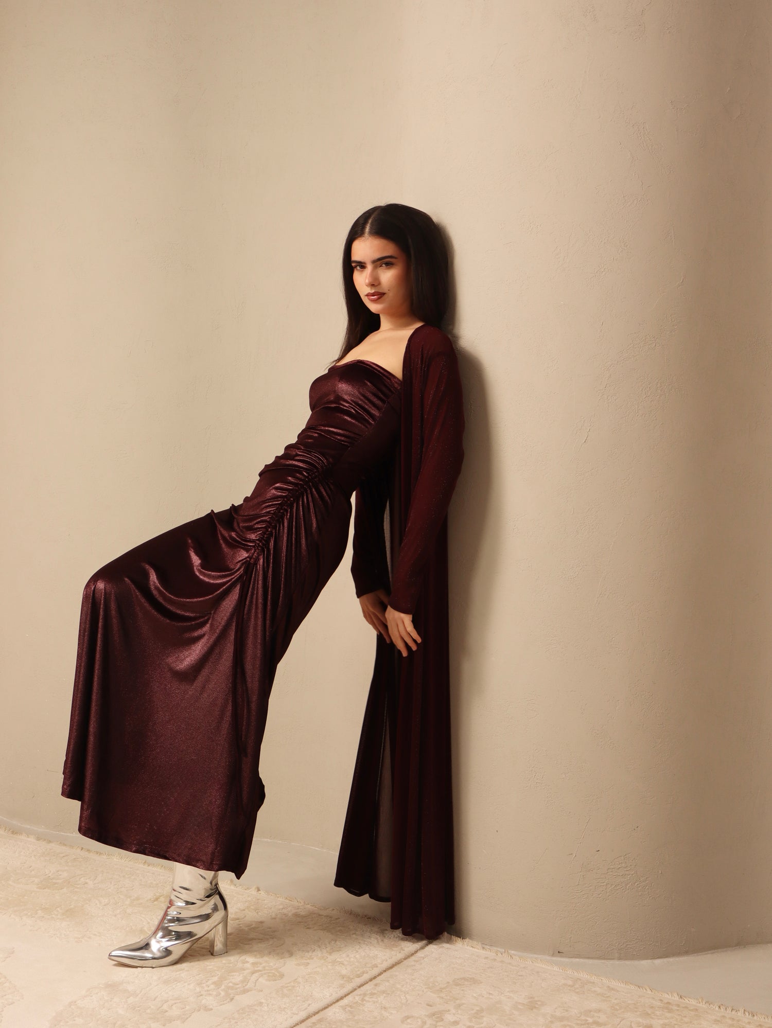 Ghina in Burgundy Fay the label