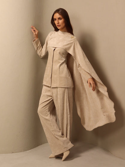Shaikha in off-white Fay the label
