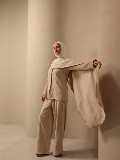 Shaikha in off-white Fay the label