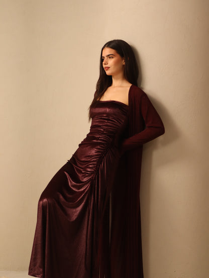 Ghina in Burgundy Fay the label