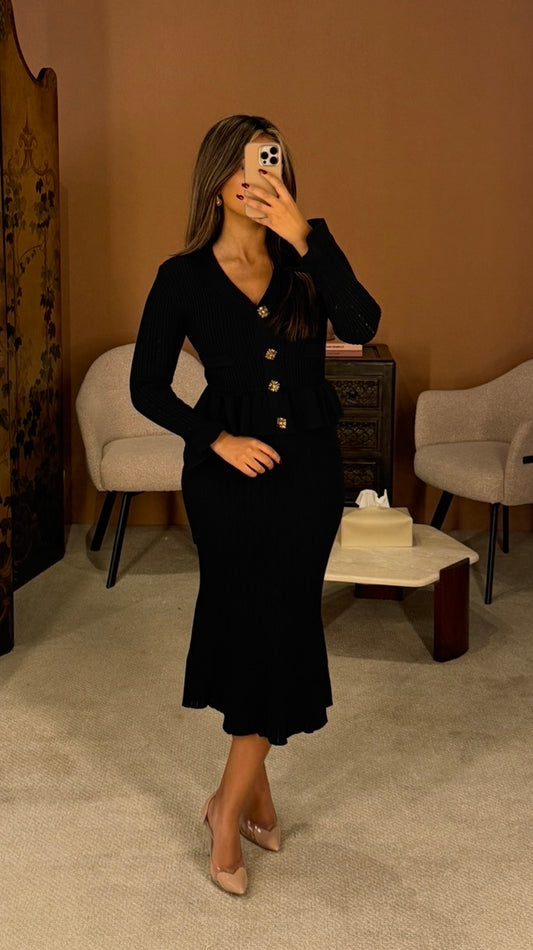 001-Sasha dress black long sleeves