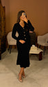 001-Sasha dress black long sleeves Fay the label