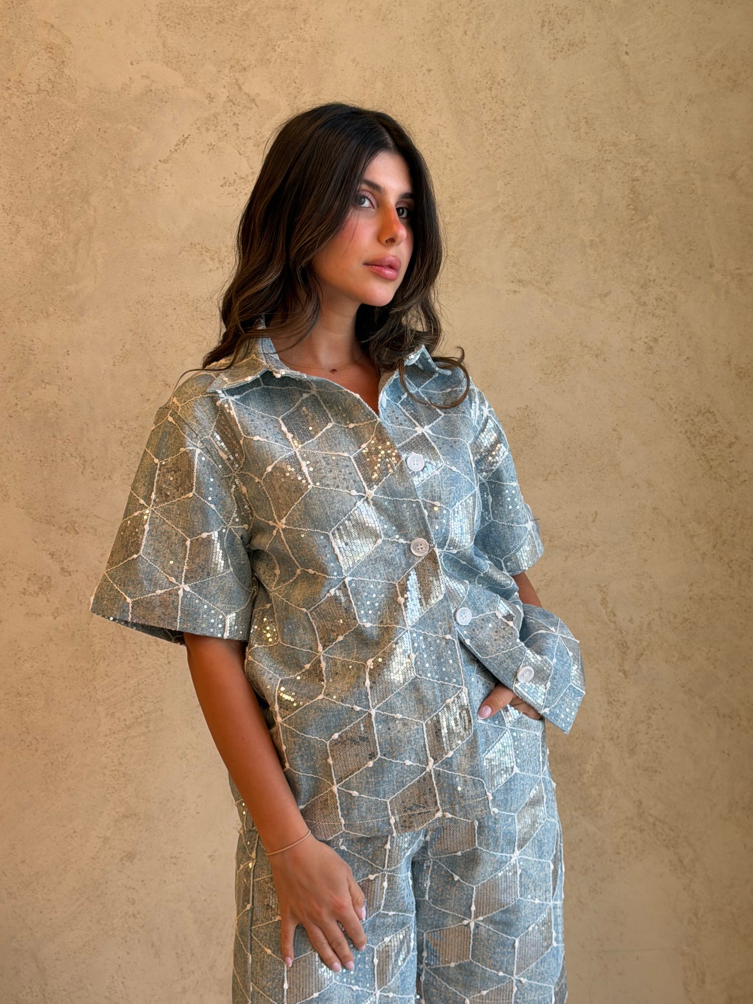 Marbella Geometric Shirt &amp; Shorts Set
