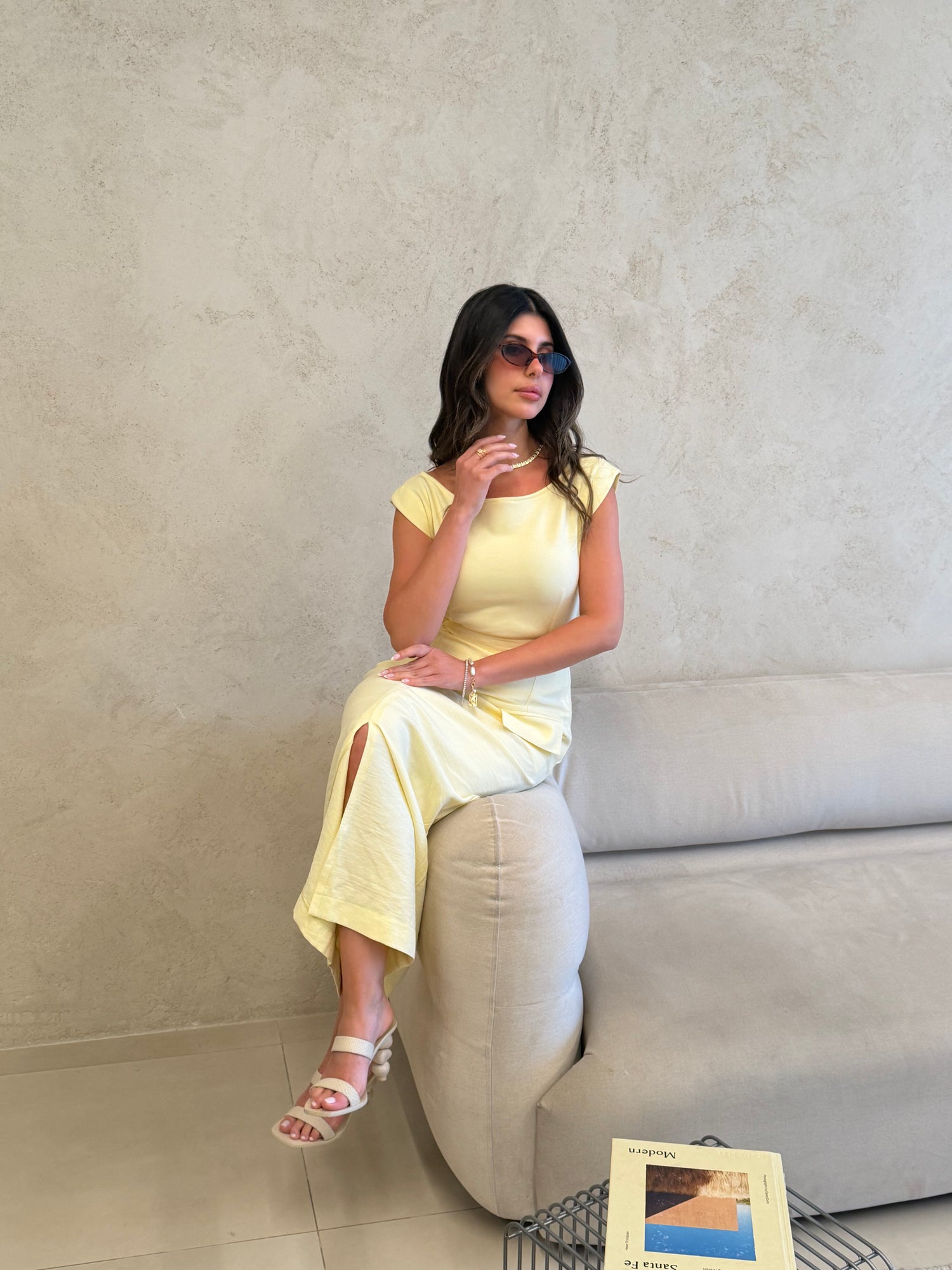 Sorrento Butter Yellow Top &amp; Maxi Skirt Set