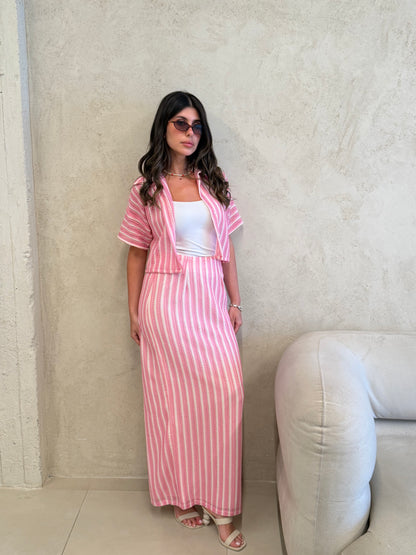 St Tropez Pink Striped Knit Co-Ord Set