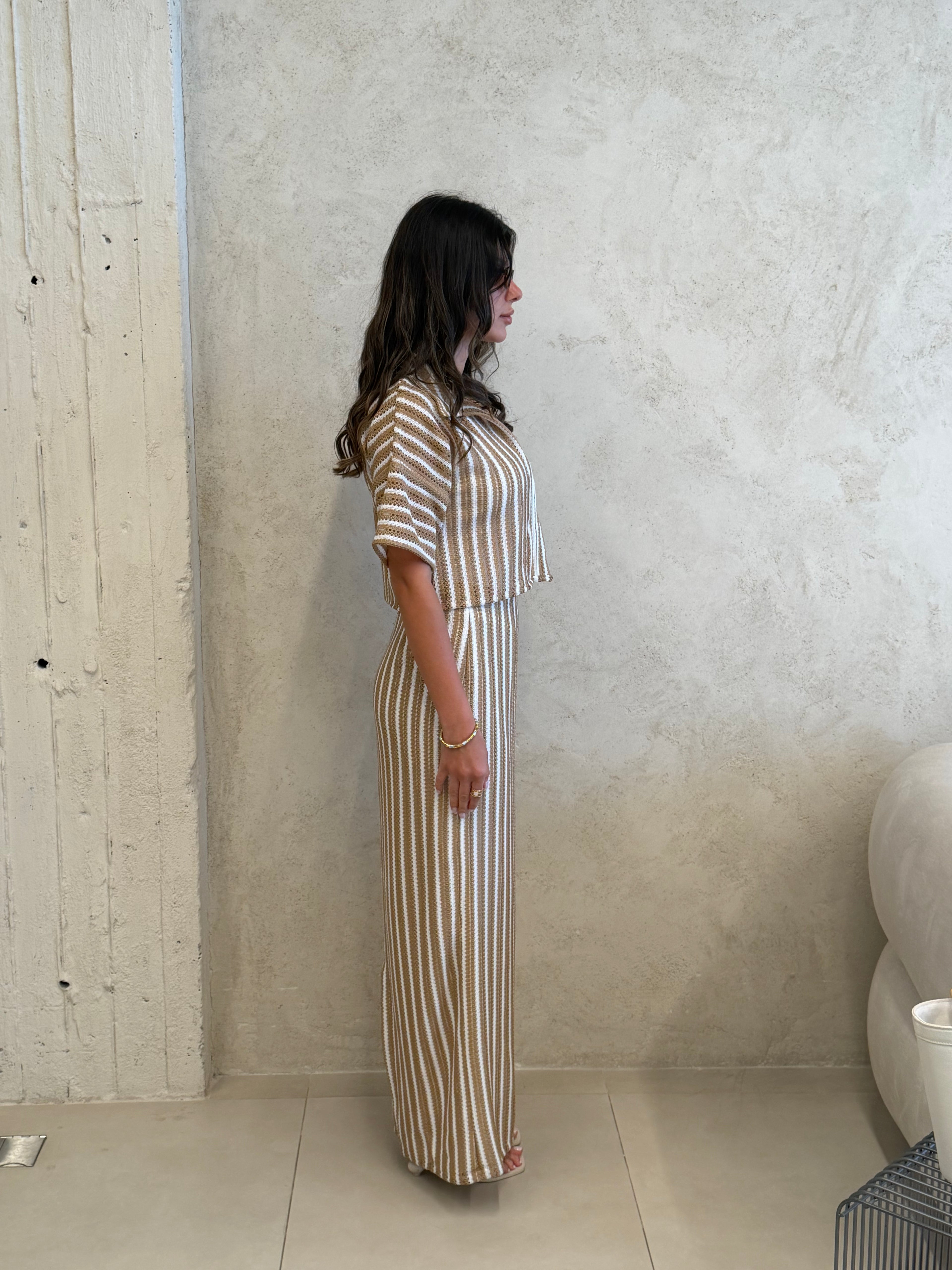 St Tropez Sand Striped Knit Co-Ord Set