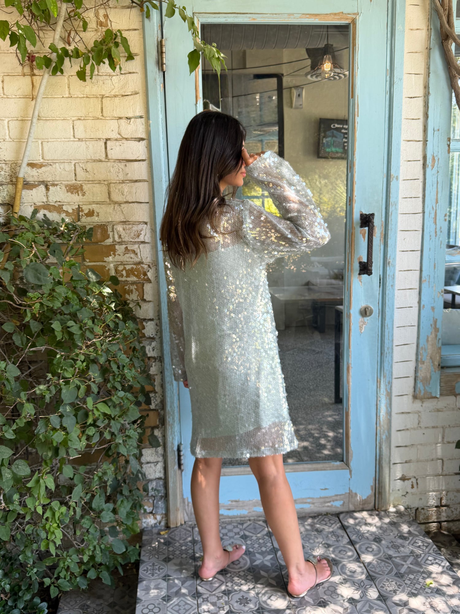 Santorini Cover-Up Dress with Matching Headband – Mint Green