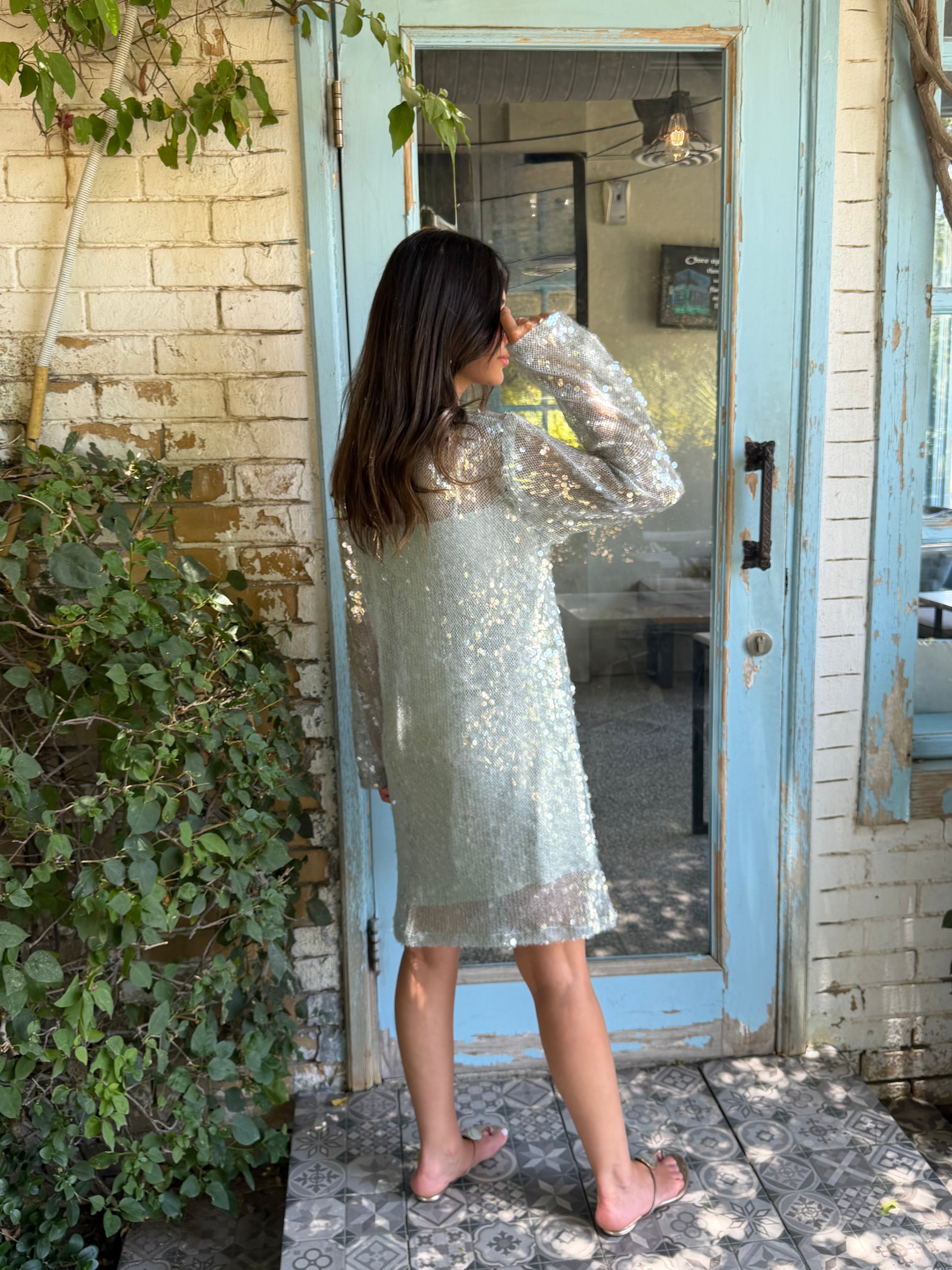 Santorini Cover-Up Dress with Matching Headband – Mint Green