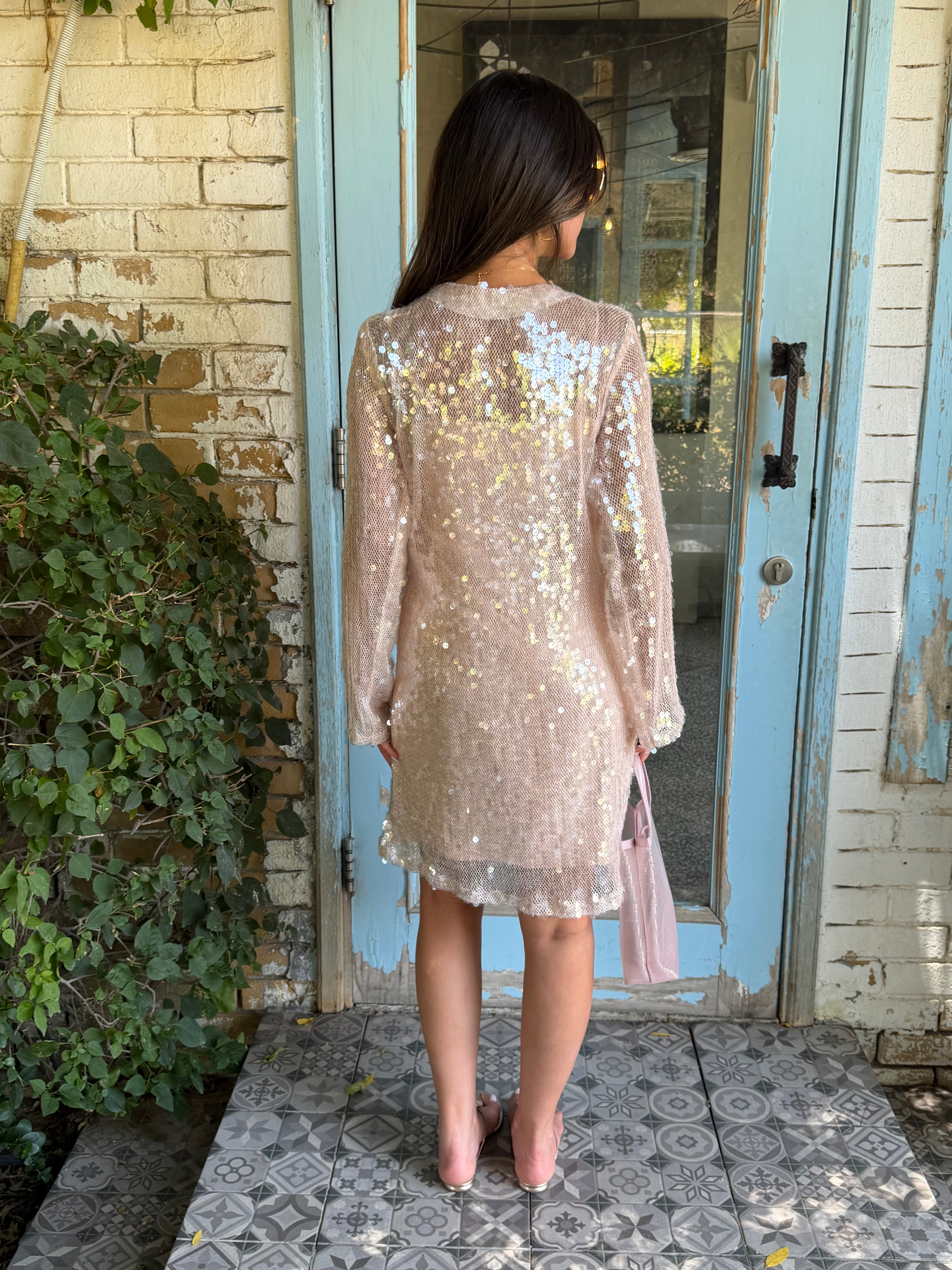 Santorini Cover-Up Dress with Matching Headband – Baby Pink