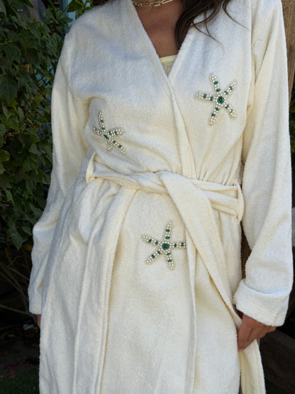 Mykonos Starshell Towel Robe – Ivory